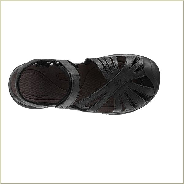  Rose Leather Black Keen Women Sandals