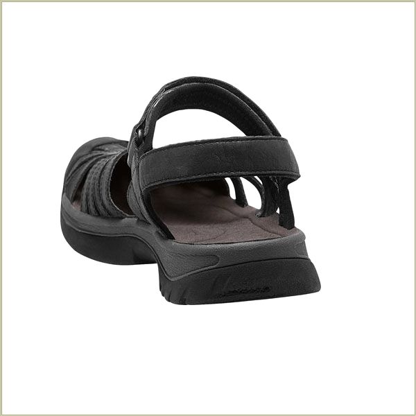  Rose Leather Black Keen Women Sandals