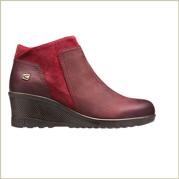  Wedge Zip Red Dahlia Keen Women Boots