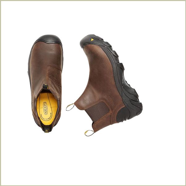  Detroit Slip-On Cascade Brown Keen Men Work-Boots-Shoes