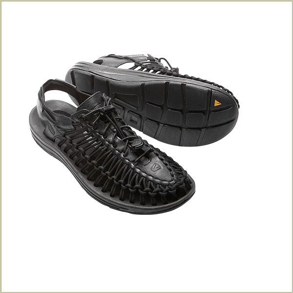  Uneek Leather Black Keen Men Sandals